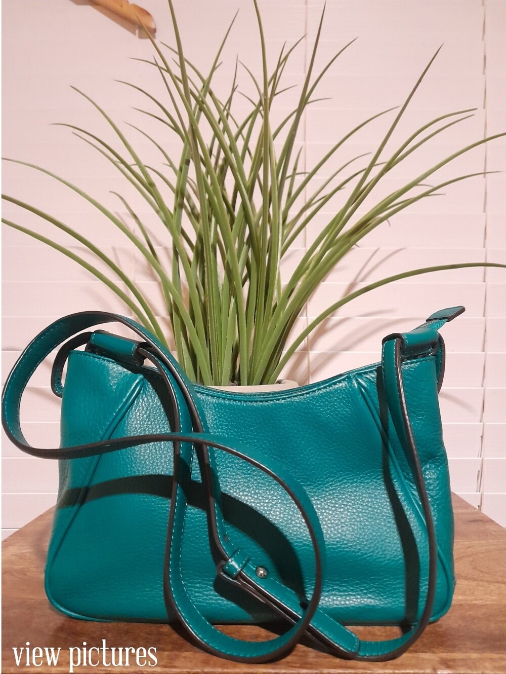 Brooks Brothers soft pebbled leather seafoam green crossbody shoulder bag